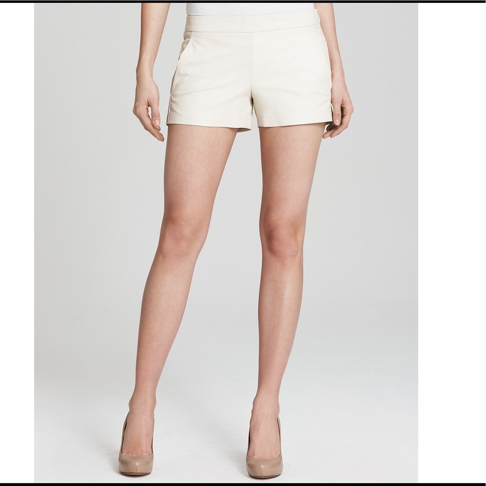 Theory Lura Leather Shorts